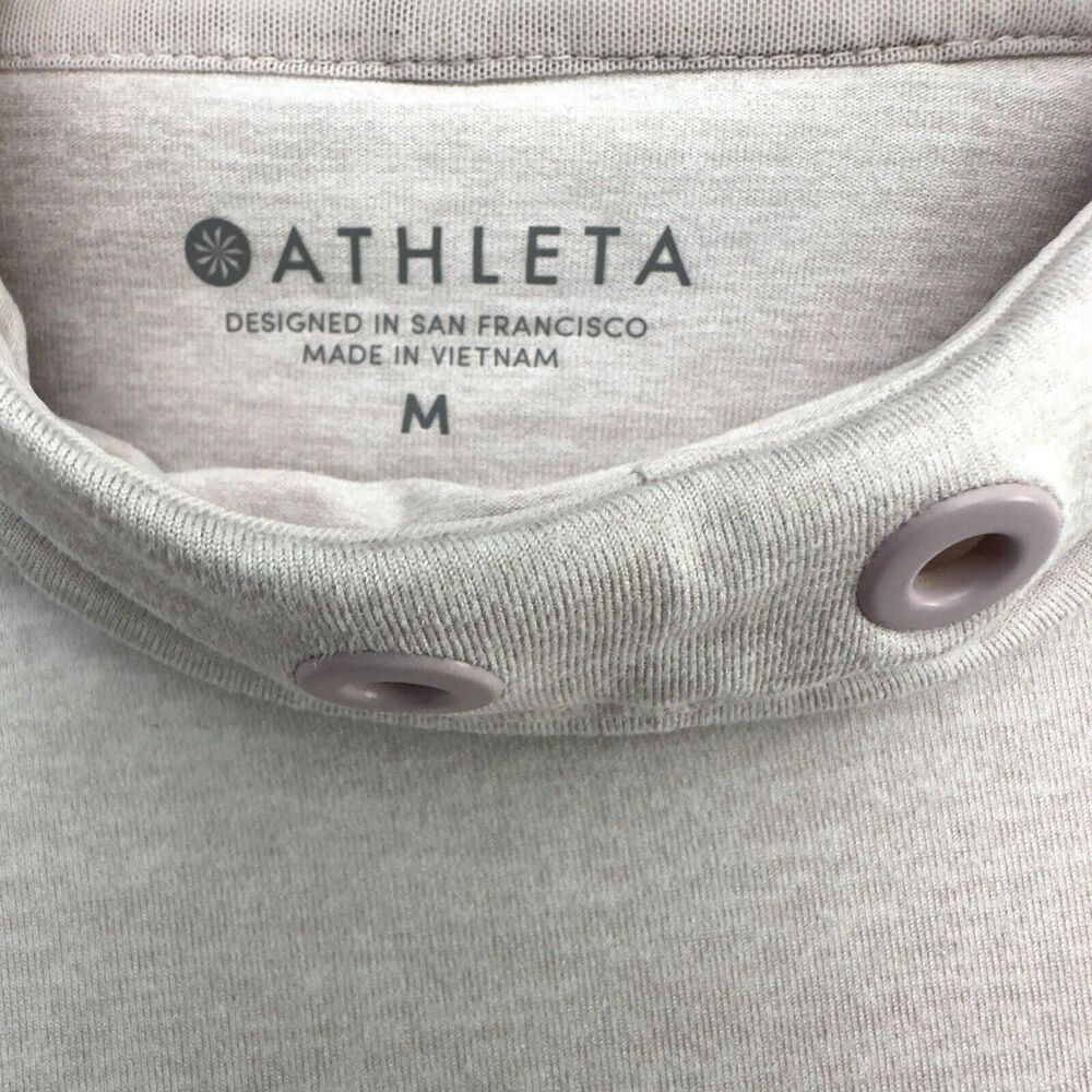 Athleta Hoodie Sweatshirt Uptempo Sz Medium Light Pink Long Relaxed Soft Hiking - Picture 4 of 12